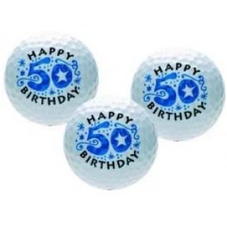 CEBEGO Golfballset HAPPY 50er, Golfball Geburtstag,Golfbälle als