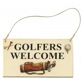 Trschild Golf, Golfschild mit text GOLFERS WELCOME
